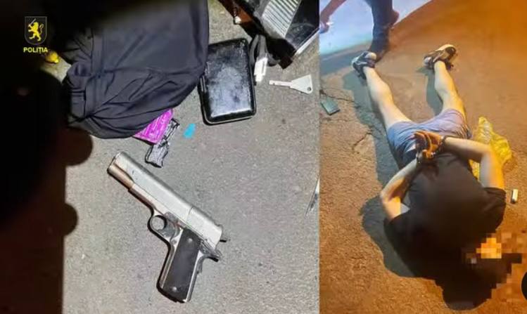 Jaf ca în filme: Un bărbat a amenințat cu arma angajații unui local pentru 700 de lei