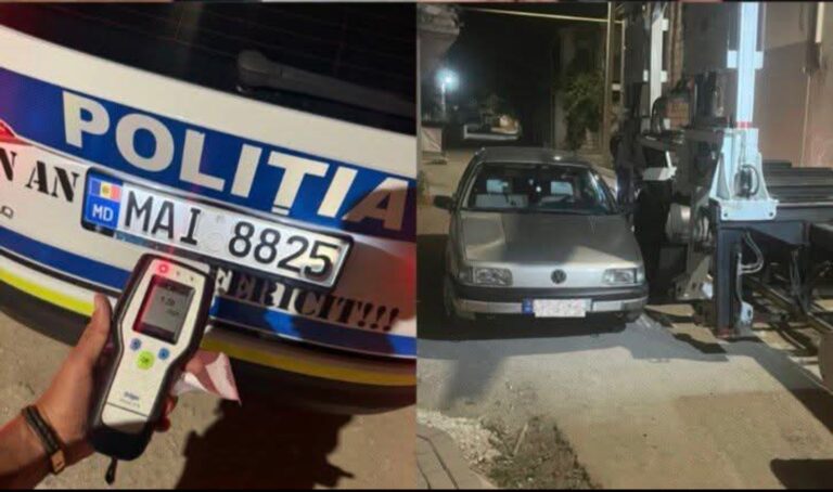 Șofer beat criță prins în orășelul Durlești de polițiștii de patrulare