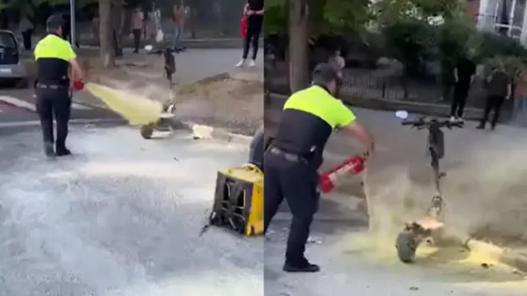 O trotinetă a luat foc din mers în sectorul Râșcani. A intervenit un echipaj de poliție