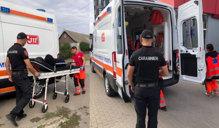 O femeie salvată la limită de către o patrulă de carabinieri, la Cahul