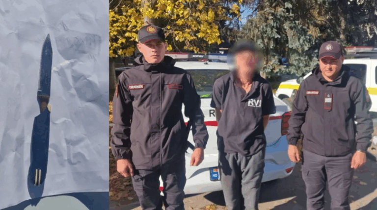 Bărbat înarmat cu un cuțit, care provoca panică printre trecători reținut de carabinieri