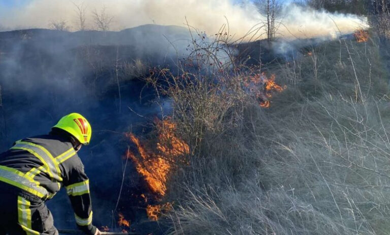 Zeci de hectare de vegetație uscată mistuite de flăcări. Pompierii au intervenit de urgență în 10 raioane