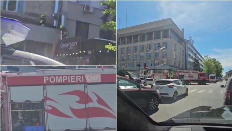 Incendiu într-un bloc din centrul Chișinăului. Două echipaje au intervenit