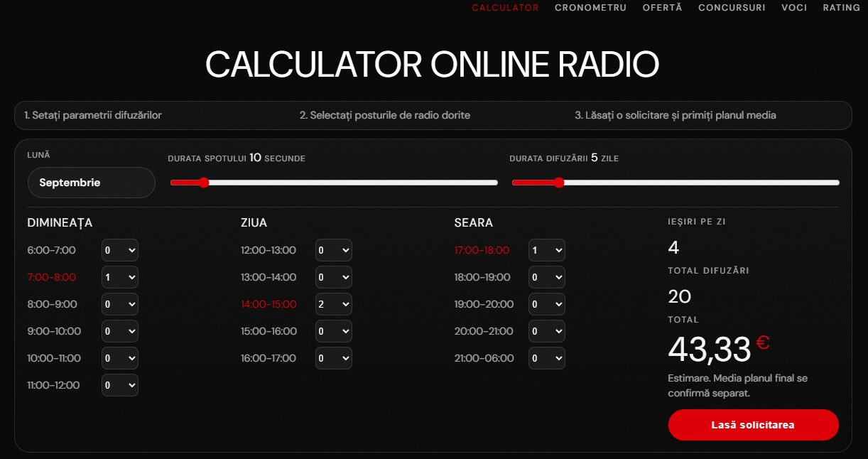 Calculează-ți singur campania radio pe RadioAds.md!